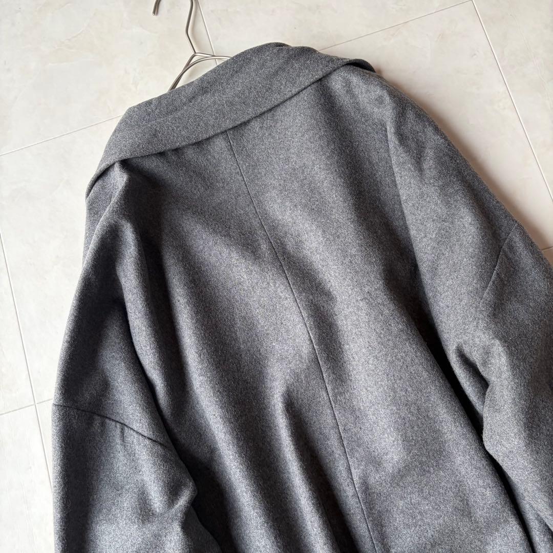 美品✨アートミックス 萌 変形 ビッグシルエット ウールコート グレー O/S