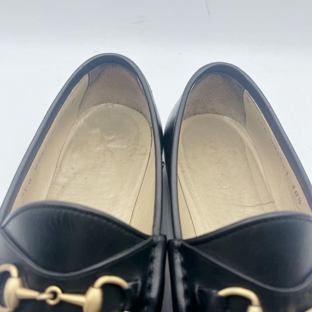 アッパー美品✨GUCCI グッチ ホースビットローファー 黒 38.5C