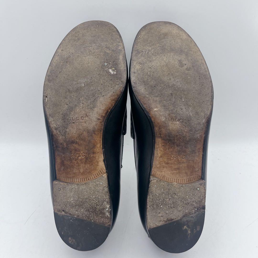 アッパー美品✨GUCCI グッチ ホースビットローファー 黒 38.5C