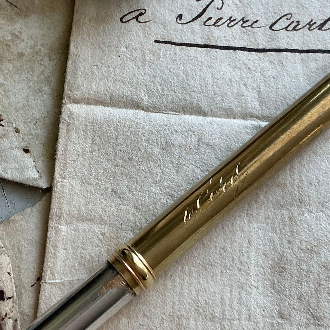 フランスアンティーク　レアデザイン♡　すずらん　インクペン　シルバープレート