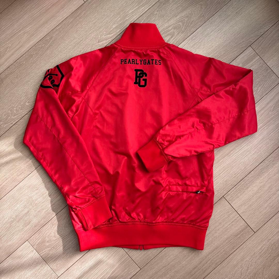 パーリーゲイツ Pearly Gateジャケットブルゾン レッド×黒 蓄熱裏地S
