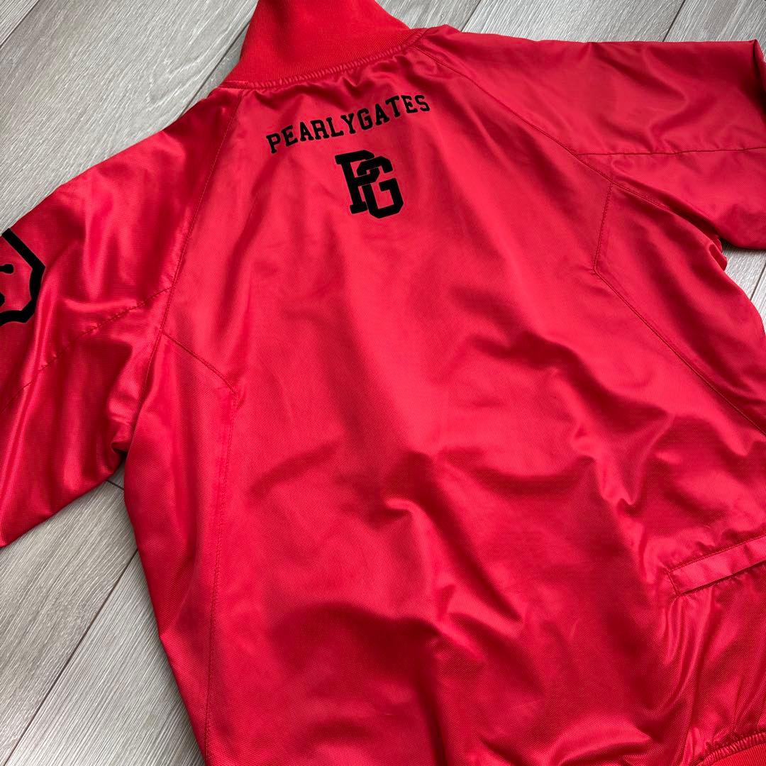 パーリーゲイツ Pearly Gateジャケットブルゾン レッド×黒 蓄熱裏地S