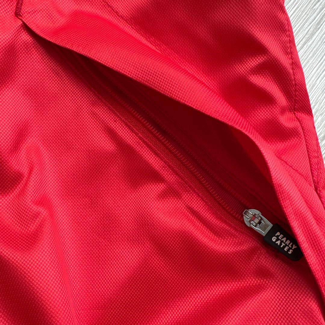 パーリーゲイツ Pearly Gateジャケットブルゾン レッド×黒 蓄熱裏地S