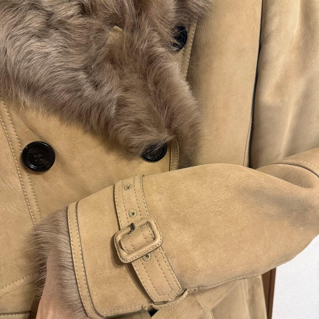 新品BURBERRY バーバリー ムートンコート 羊革 ラムレザー イタリア製