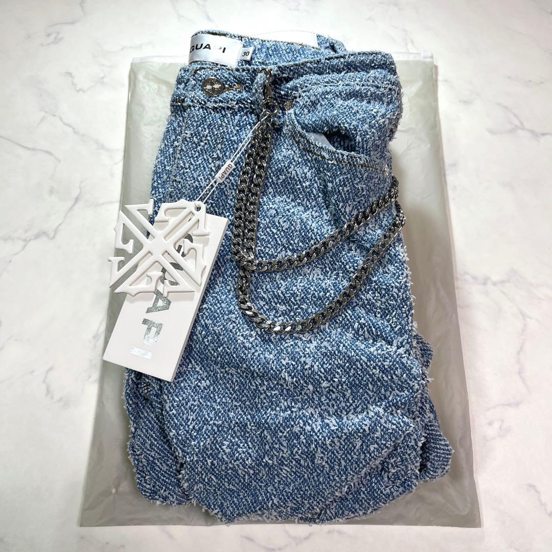 グアピ GUAPI スカイブルー スーパースタックデニム 新品 チェーン付
