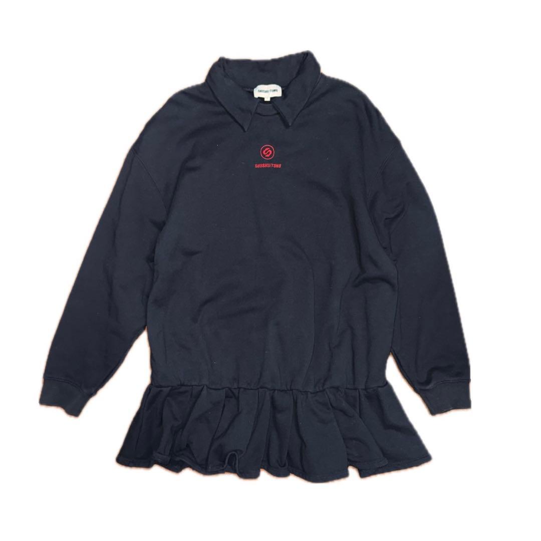 shushu tong スウェット　ロゴワンピース