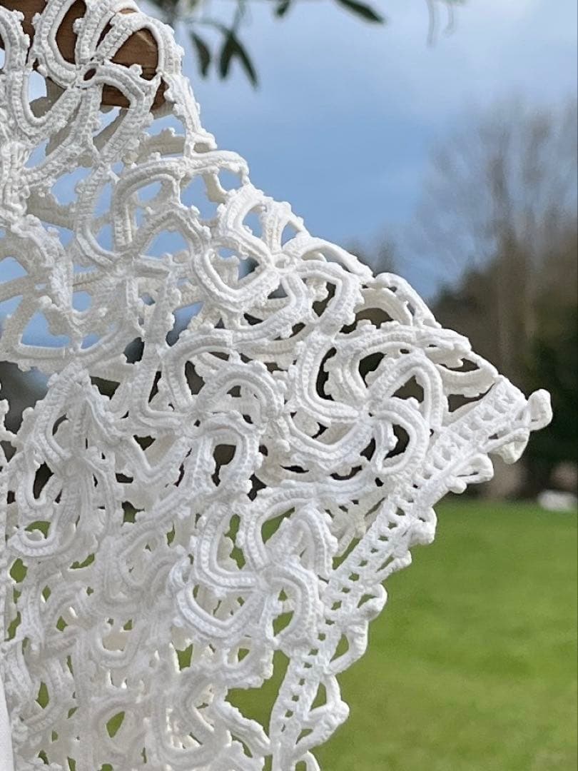 ◇フランスアンティーク｜手編みレースのナイトドレス、リネン