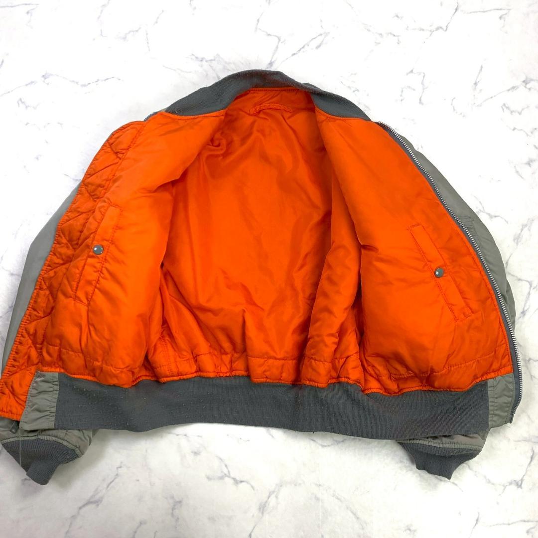 希少カラー★ 90s USA製 ALPHA MA-1 シルバー XL　D924