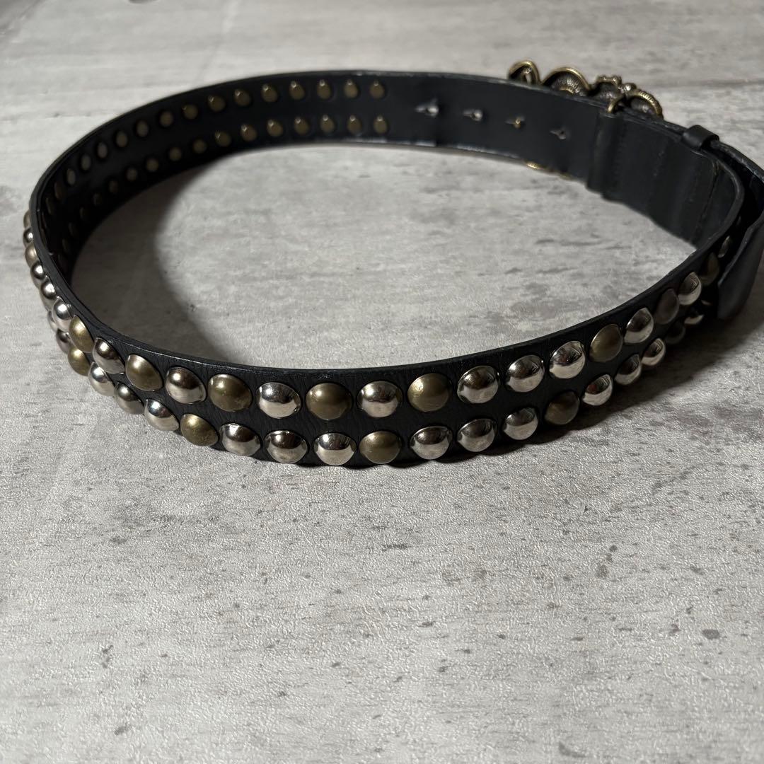 y2k VIVIENNE TAM レザー ベルト 双龍 ドラゴン スタッズ 黒 - メルカリ