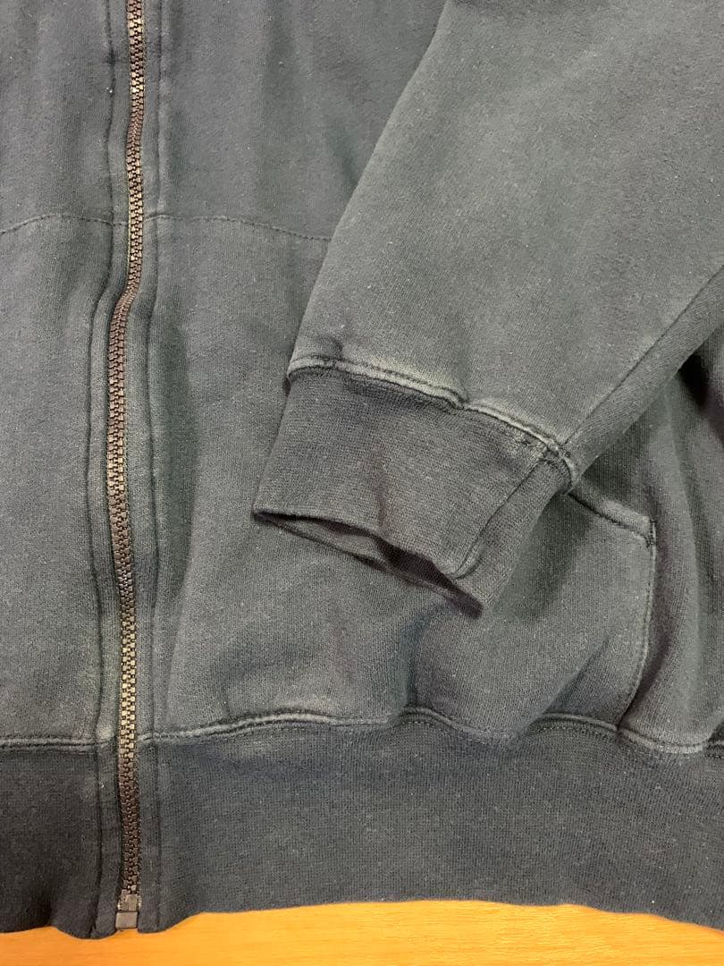 80sUSA KING SIZE裏サーマルパーカーXXLダブルフェイス紺ワッフル