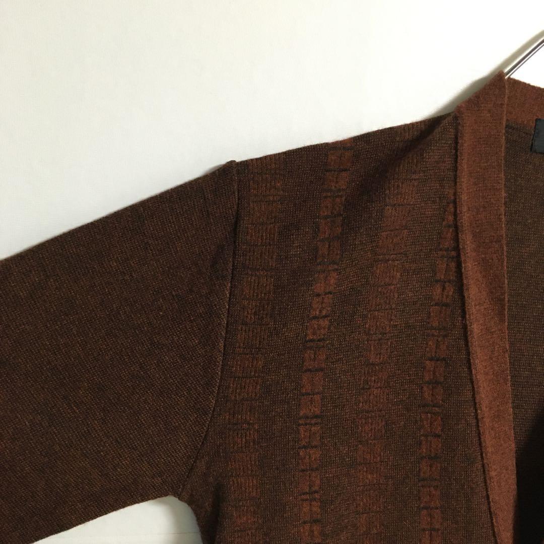 デッドストック 日本製 ニットカーディガン メンズ レトロボタン 深み