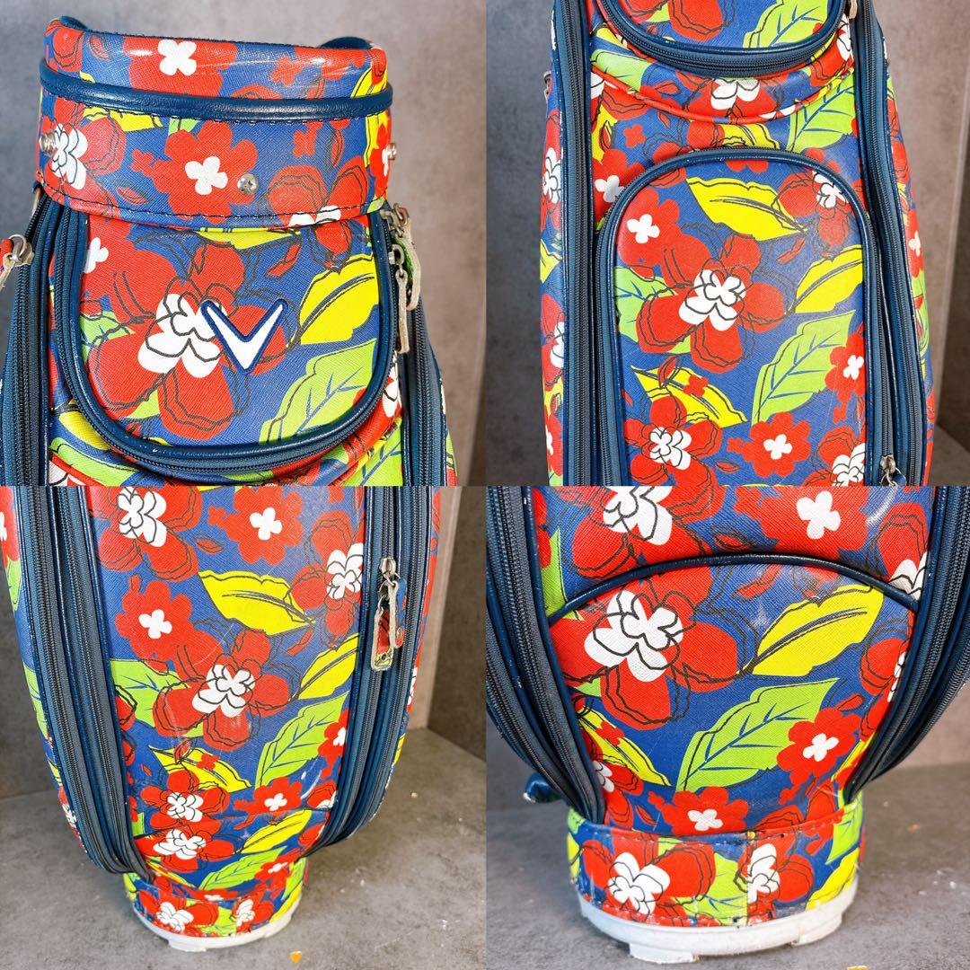 【希少】Callawayキャロウェイ　キャディバッグ　花柄　トロピカル　合成皮革