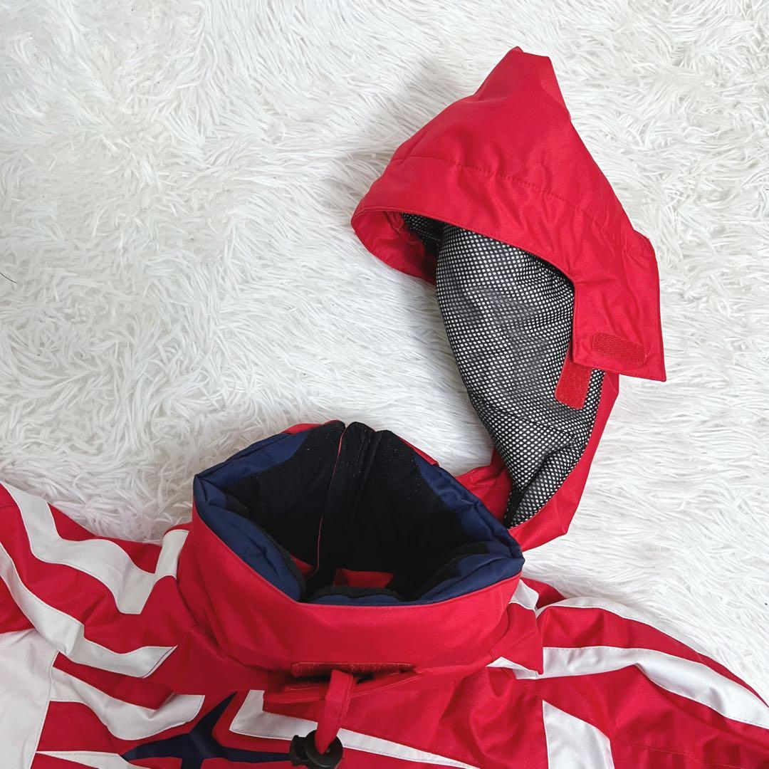 美品 phenix スキーウェア上下 140 ジュニア レッド ワッペン 小学生