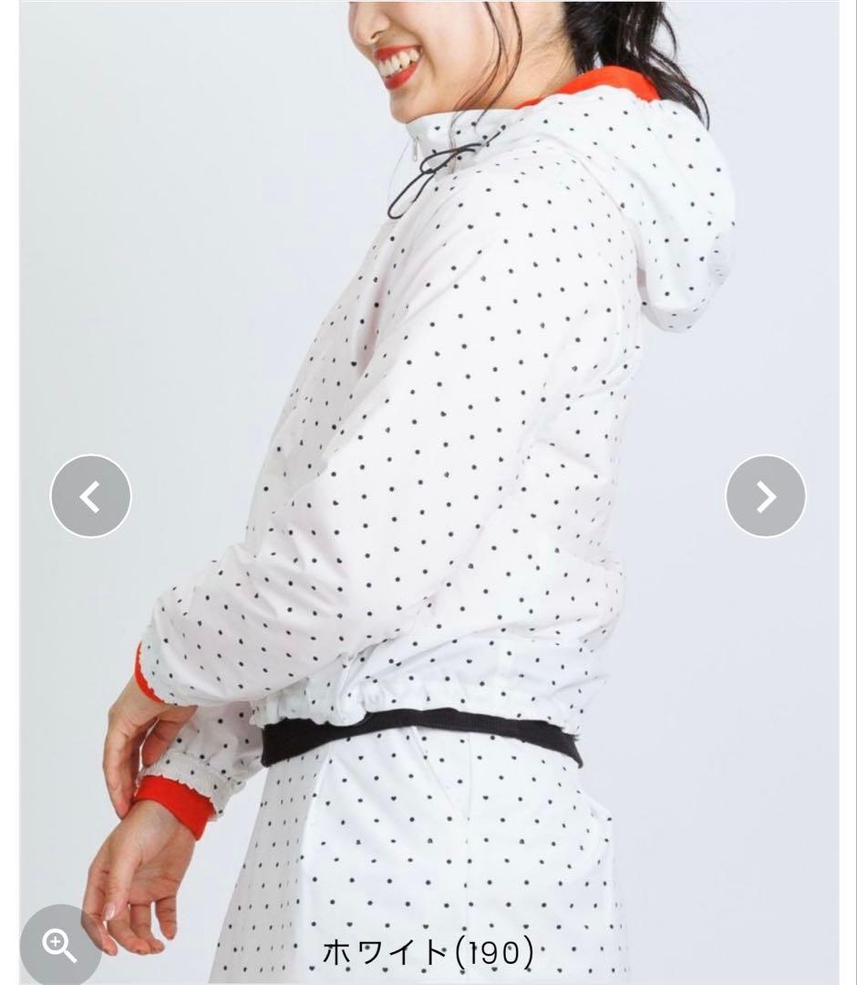 今季新作アルチビオ 保温撥水ドット柄ブルゾン 36 白 ジップ