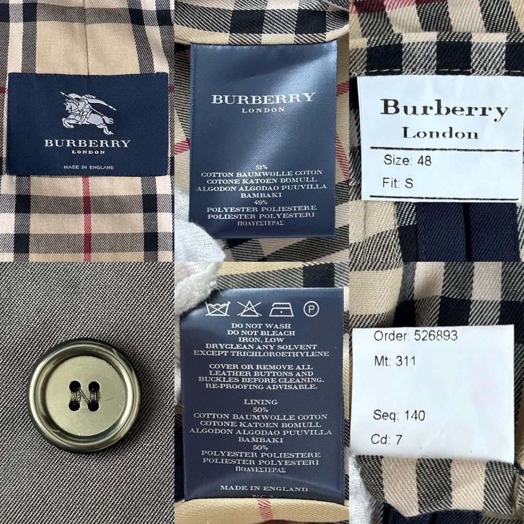 【極美品/L】バーバリーロンドン ステンカラーコート アウター ノバチェック