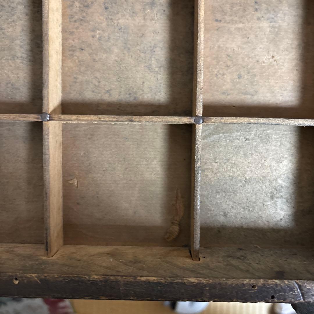 アンティーク　ビンテージ　海外　活版印刷　プリンター　トレイ　ディスプレイ棚