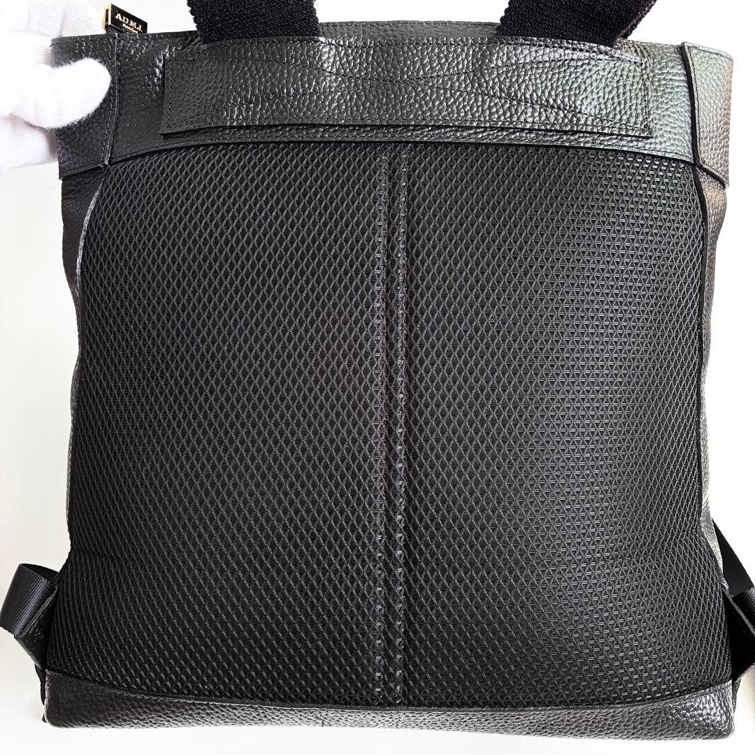 【美品】ADMJ THE BEE オールレザーバックパック ブラック 型押