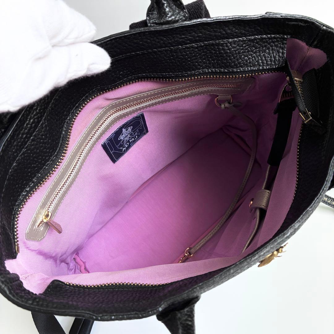 【美品】ADMJ THE BEE オールレザーバックパック ブラック 型押