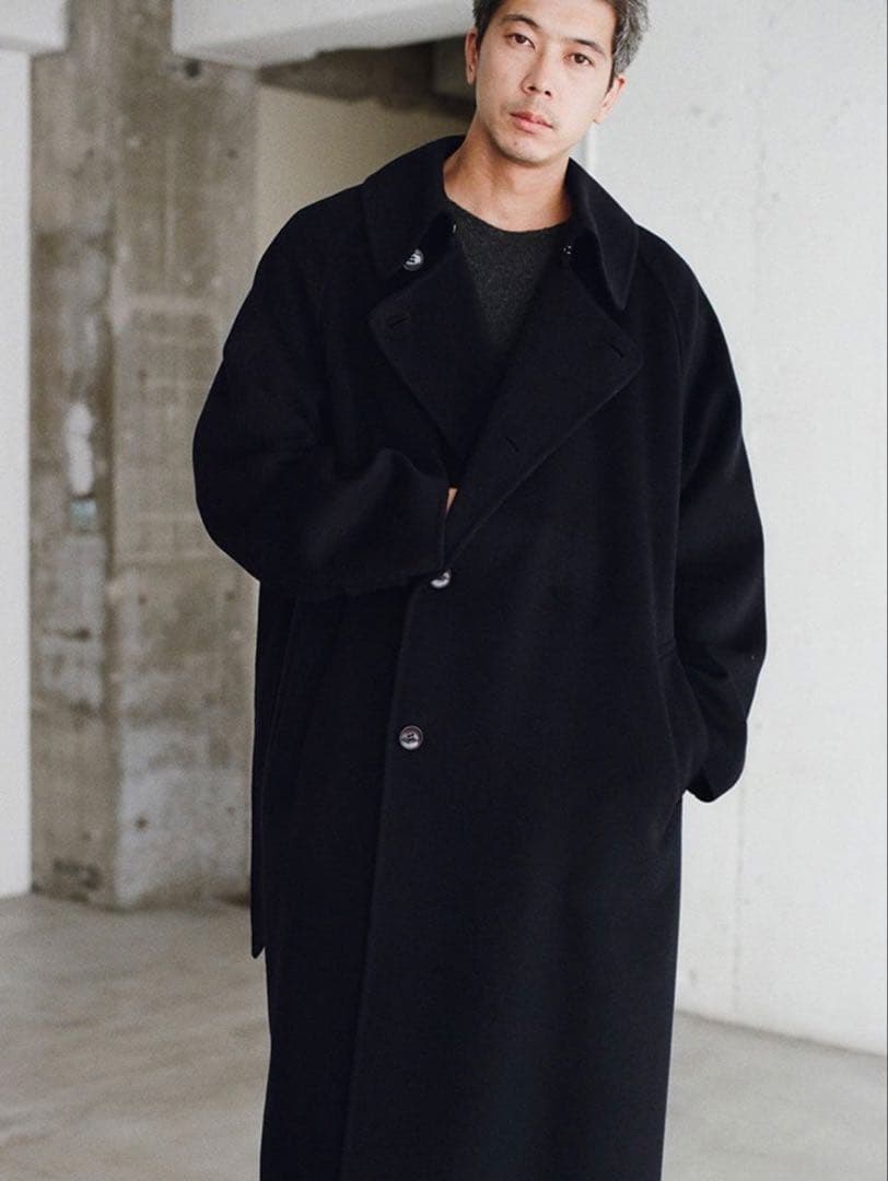 【新作・新品・未使用】LIDNM ロングコートウール ネイビー コート