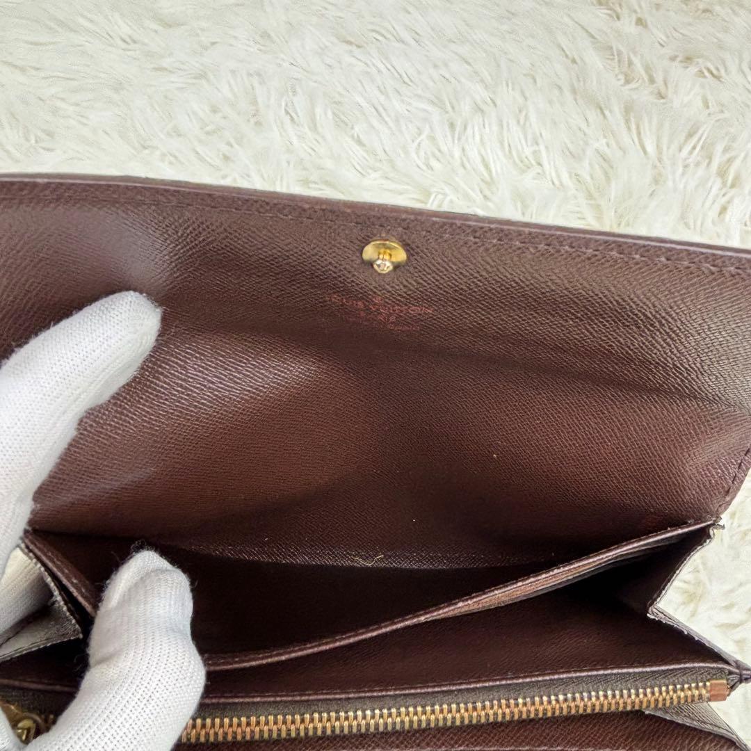 極美品！ルイヴィトン 長財布 ダミエ エベヌポルトフォイユ サラ