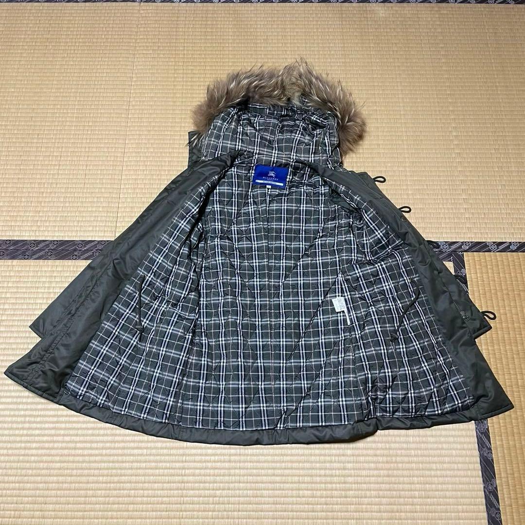 ◆中古美品　BURBERRY モッズコートラクーンファー付き/カーキ38(Ｍ)