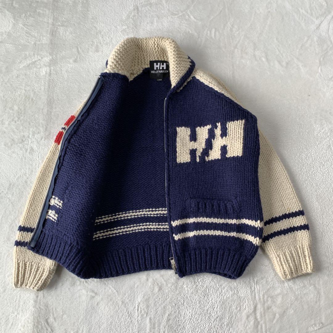 希少 HELLY HANSEN ヘリーハンセン カウチン ニット カーディガン