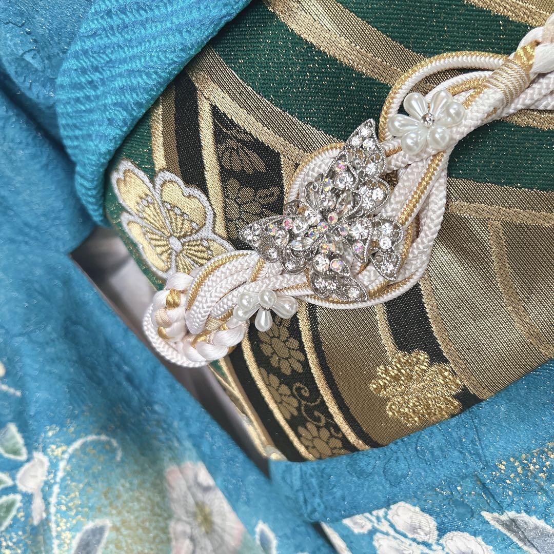 振袖のみ　辻ヶ花　本加工　華やか　水色　金彩加工　成人式　二十歳　p4