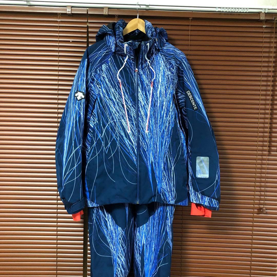 スキーウェア 男性用 ネイビー ストライプ　デサント　サイズO