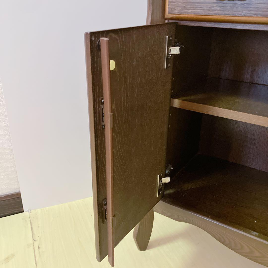 HIKARI アンティーク調 サイドキャビネット サイドチェスト 電話台