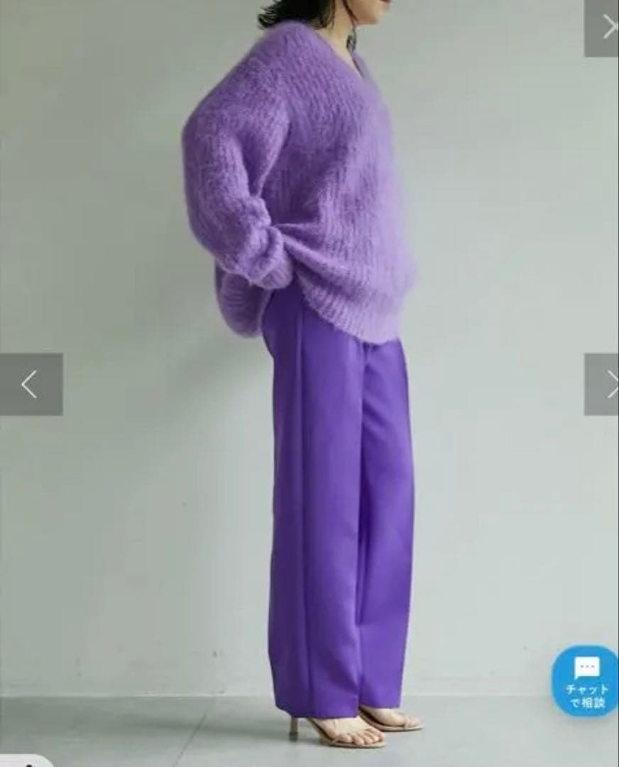 超美品　whimgazette 長谷川京子さんコラボ　 紫 ハイウエストパンツ