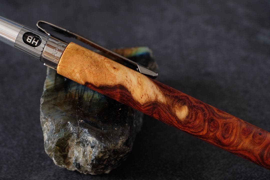 PG5木軸カスタム0215 高村杢工房 製図用シャープペンシル 極上花梨瘤