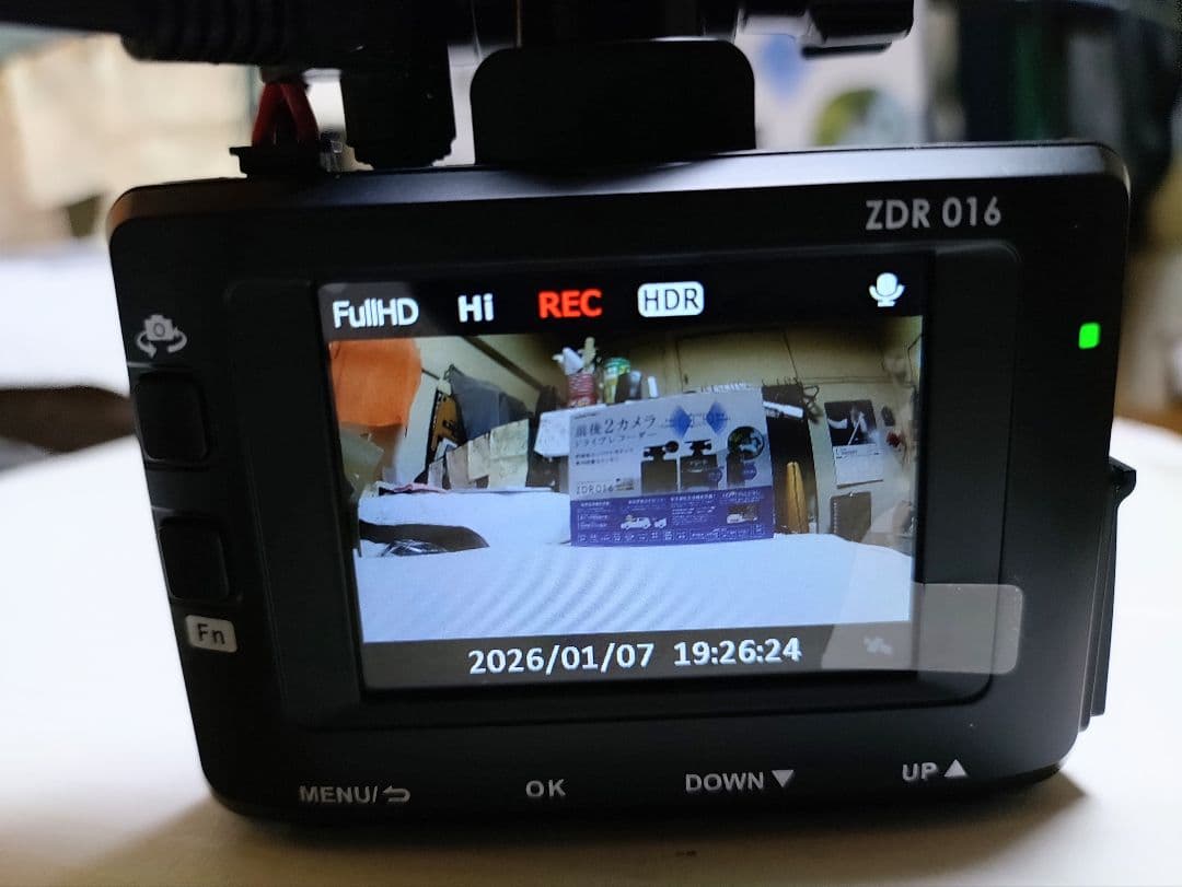 コムテックZDR-016型前後2カメラドライブレコーダー完全作動確認フルセット