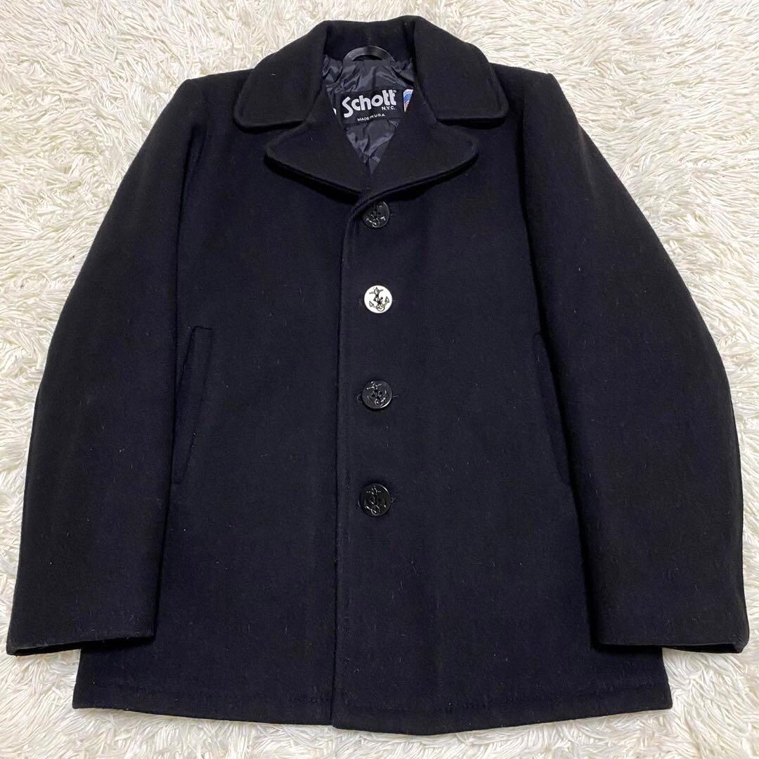【美品✨】schott ピーコート シングル USA製 U.S.740N 黒