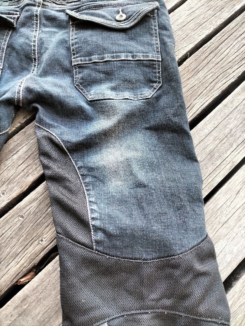 KOMINE スーパーフィットプロテクトレザーメッシュジーンズW34