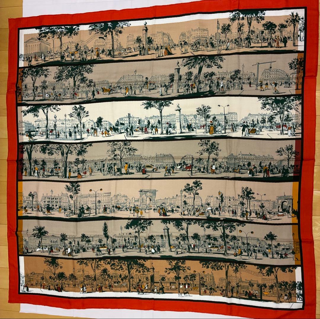 【新品未使用】エルメス カレ140 カレジェアン ブールヴァールの陰から