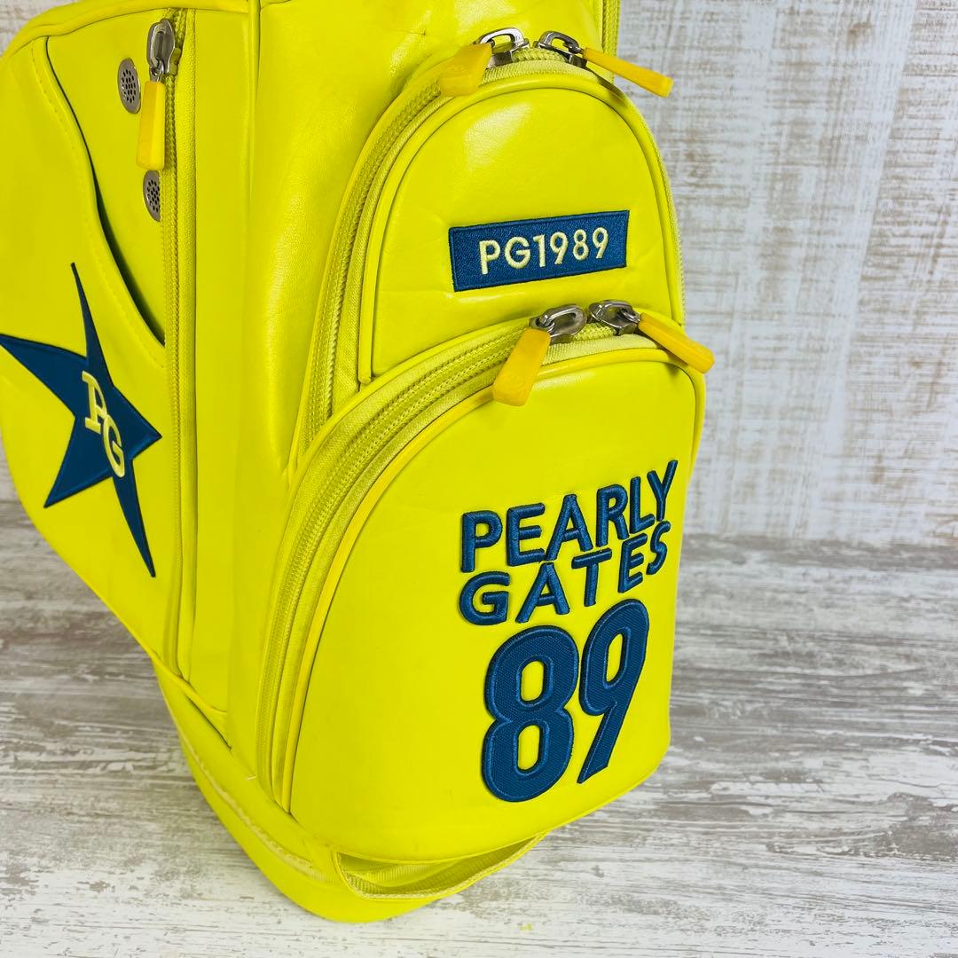 【限定モデル】パーリーゲイツ SMILEワッペンスタンド　キャディバッグ　ライム