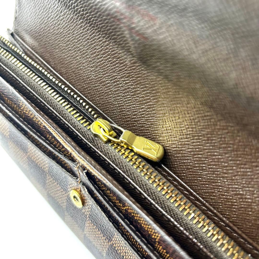 美品 LOUIS VUITTON ダミエ 長財布 折り財布 ブラウン