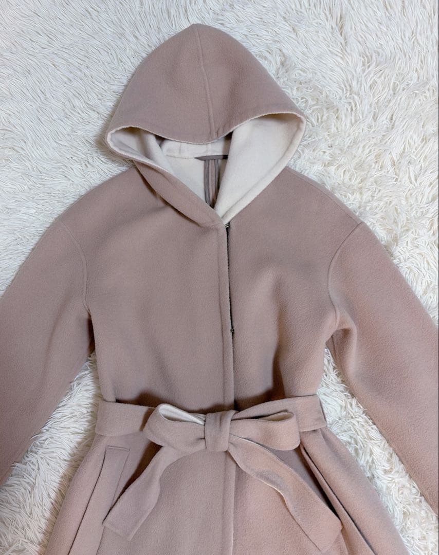 美品✨️Macintosh マッキントッシュ フード付きコート ピンク 36 S