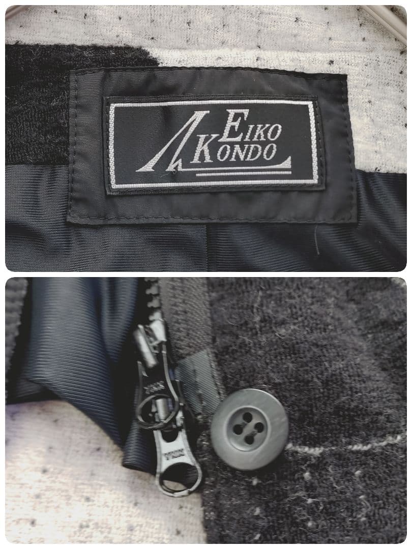 専用ページ【エイコ　コンドウ】デザインコート　ブラック　42　XL　大きめ