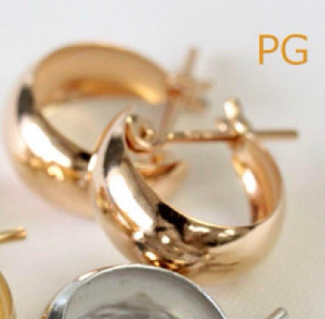 新品 K18 ピンクゴールド フープ18金ピアス 刻印あり 日本製 片耳