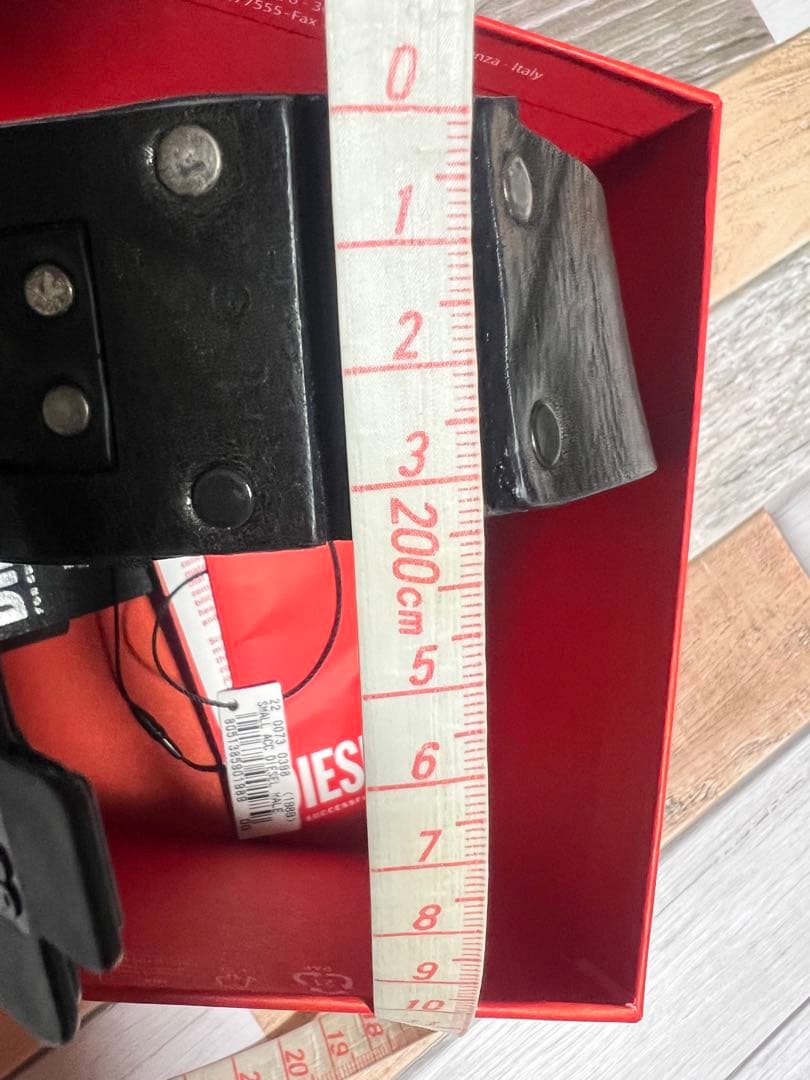 極限定 DIESEL ベルト スタッズ レザー 牛革 希少 黒 銀 新品未使用