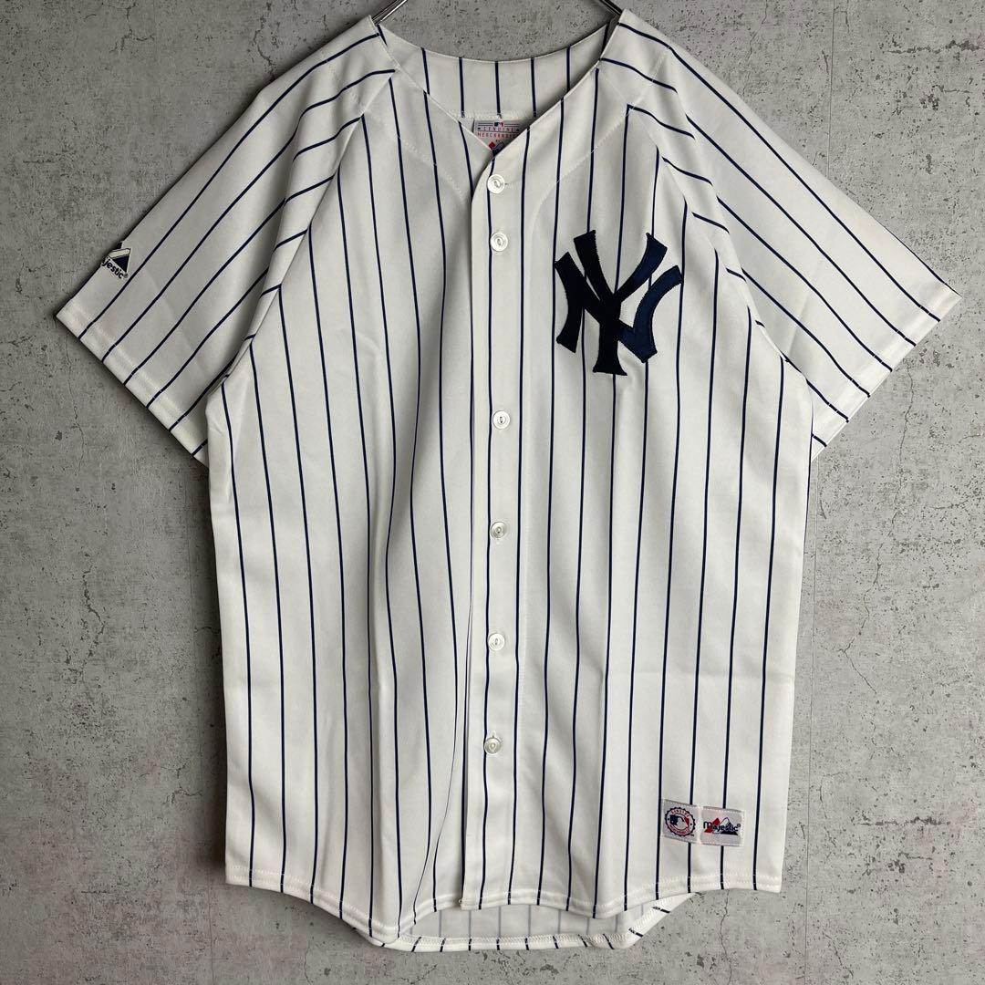 USA製 MLB Majestic ヤンキース ベースボールシャツ 松井秀喜