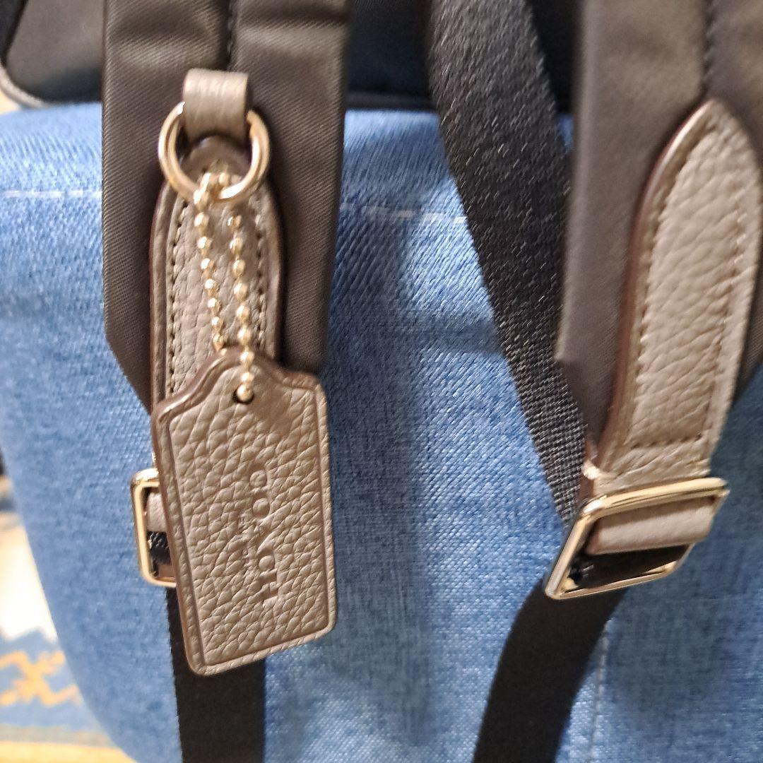 COACH グレー レザー リュック美品