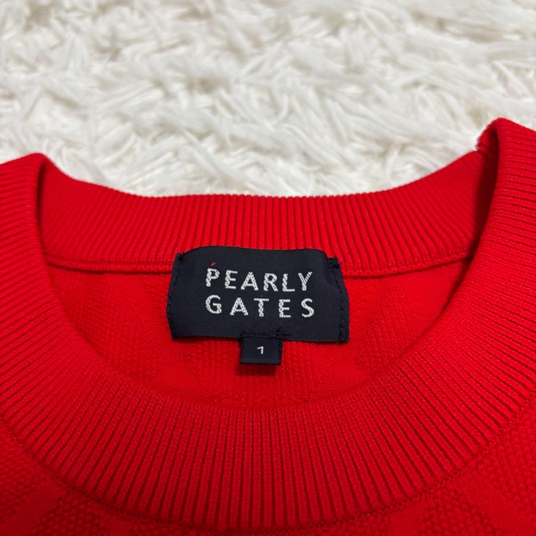 2023モデル パーリーゲイツ ニットセーター アームバー 赤 ゴルフウェア
