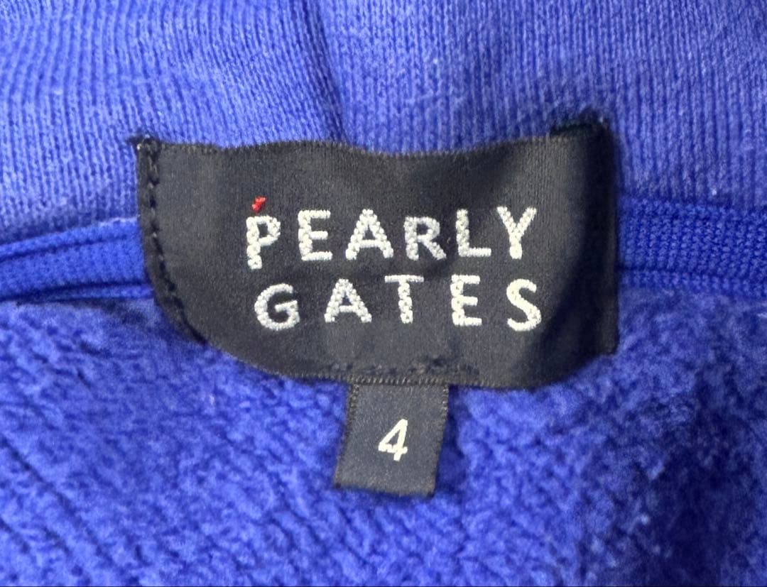 【人気】パーリーゲイツ ビッグロゴ スウェット パーカー ブルー メンズ4(M)