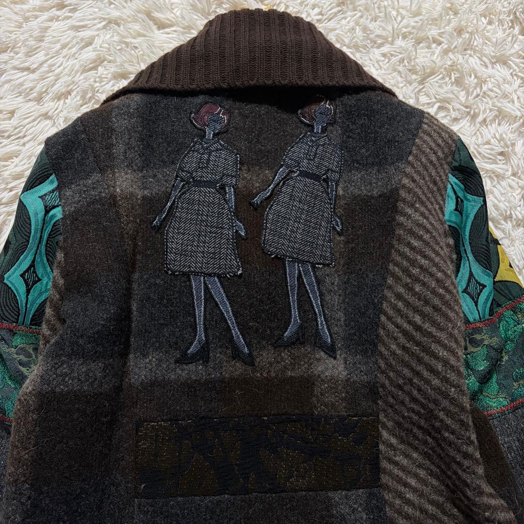 【パンチ ✨】Desigual クレイジーパターンコート パッチワーク