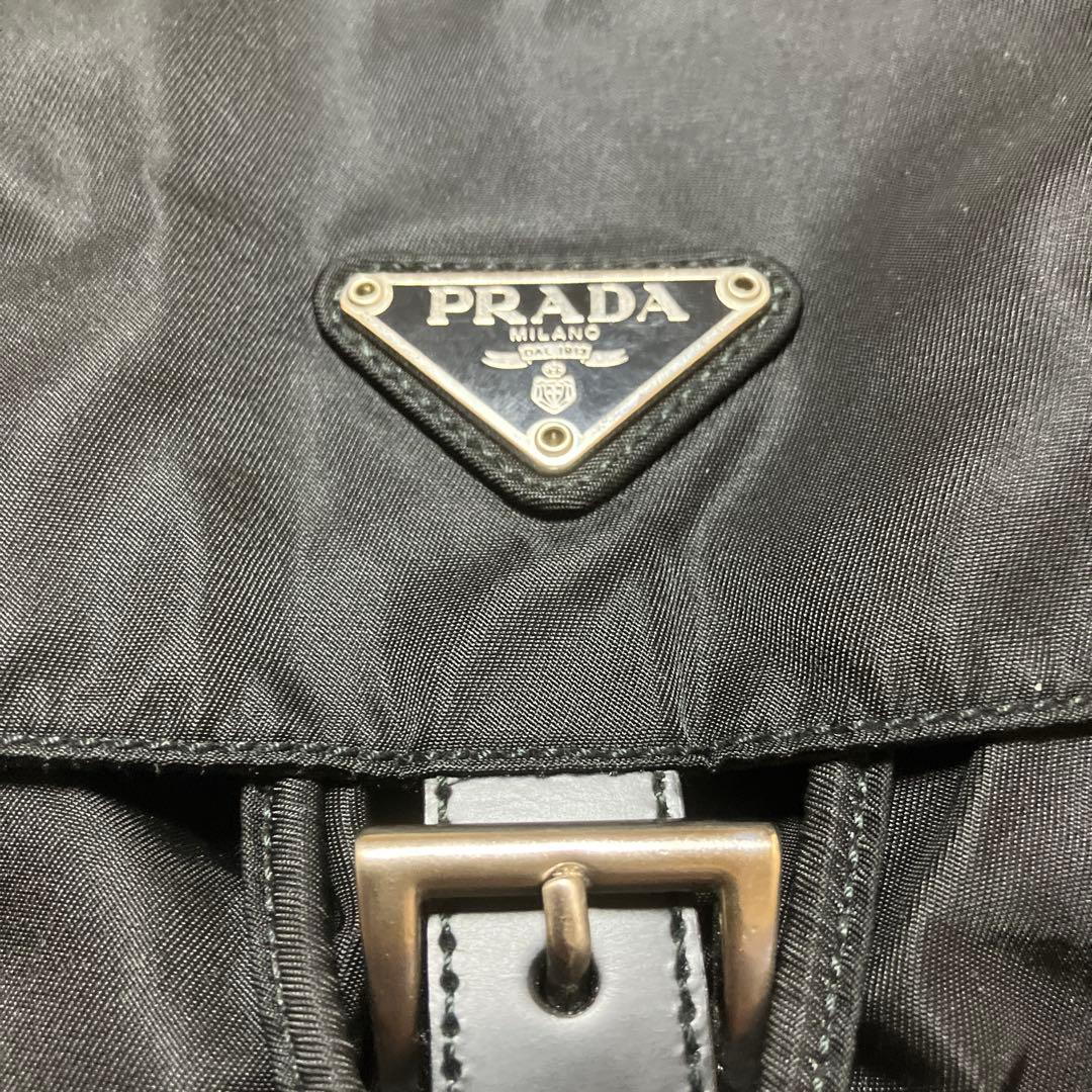 ✨PRADAプラダ三角プレートリュックサック ナイロンレザー（ブラック）