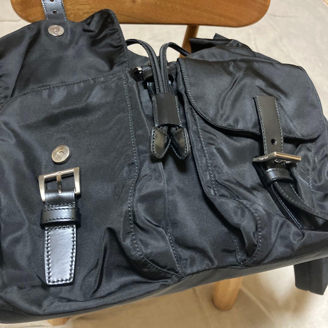 ✨PRADAプラダ三角プレートリュックサック ナイロンレザー（ブラック）