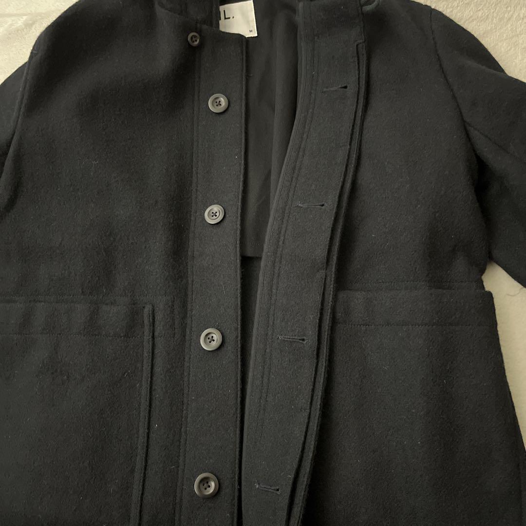 MHL. マーガレットハウエル フーデットコート ウールジャケット ネイビー