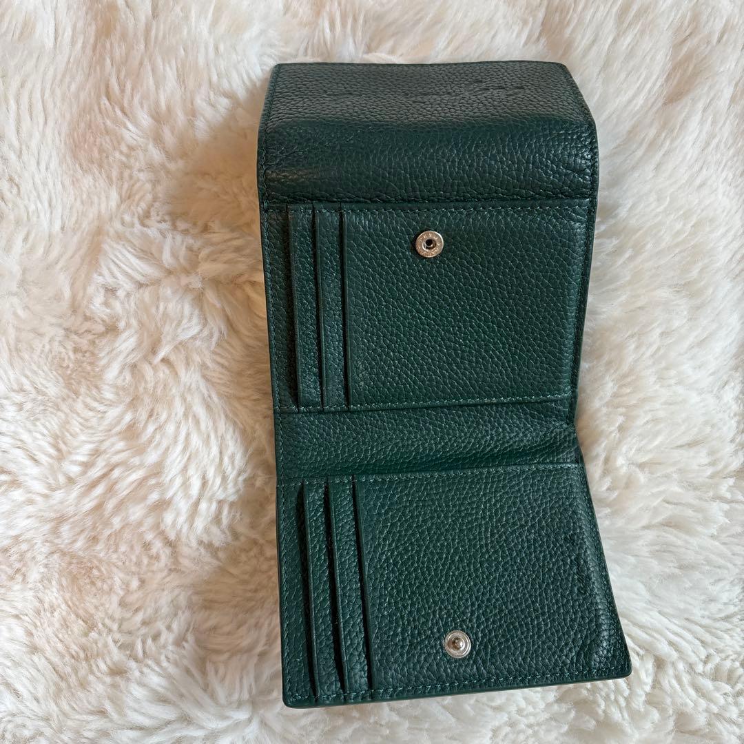 agnès b. ダークグリーン 二つ折り財布 箱付き - メルカリ